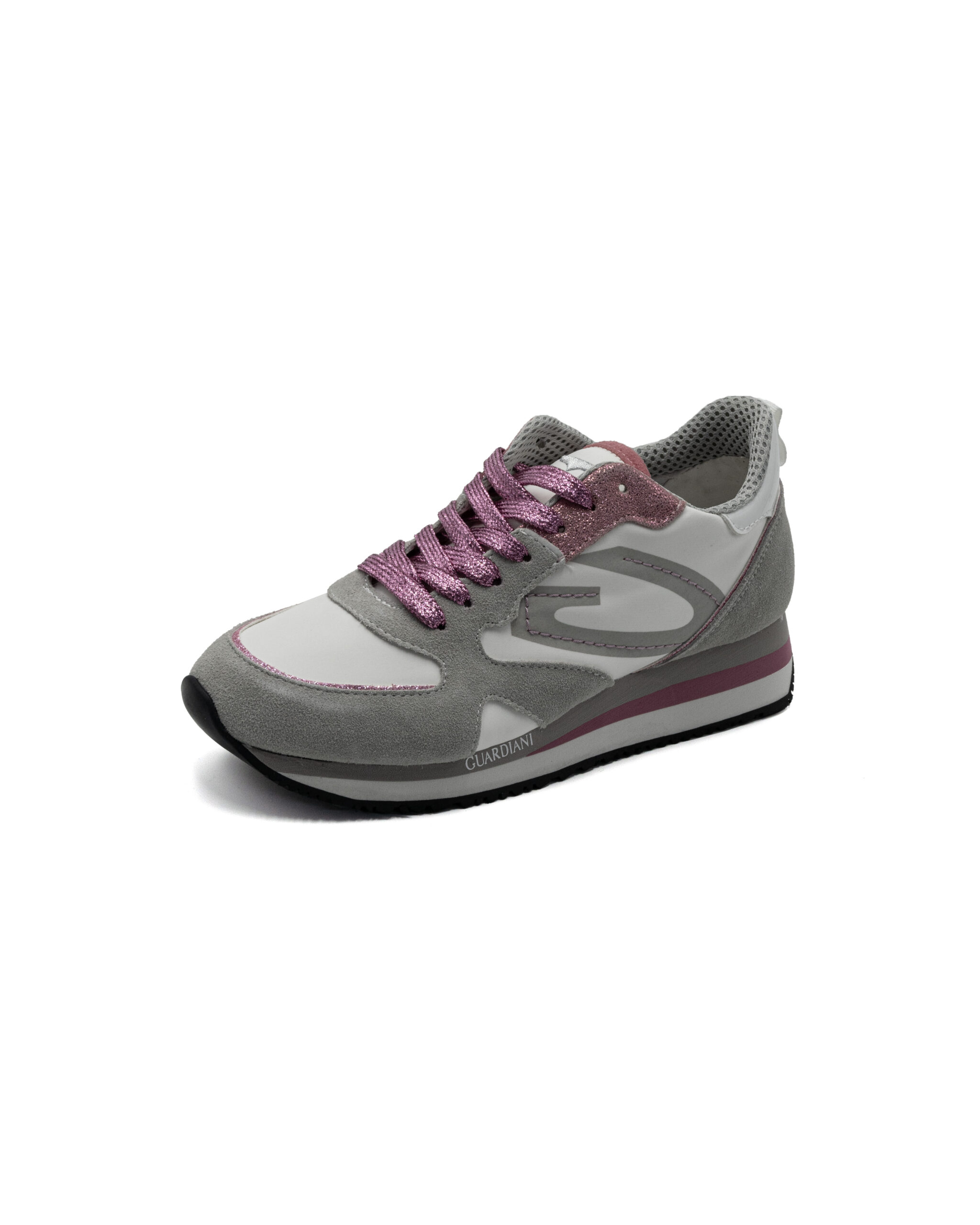 (image for) AGW300007-Sneakers Guardiani Wen con inserti in camoscio e lacci glitterati fluo