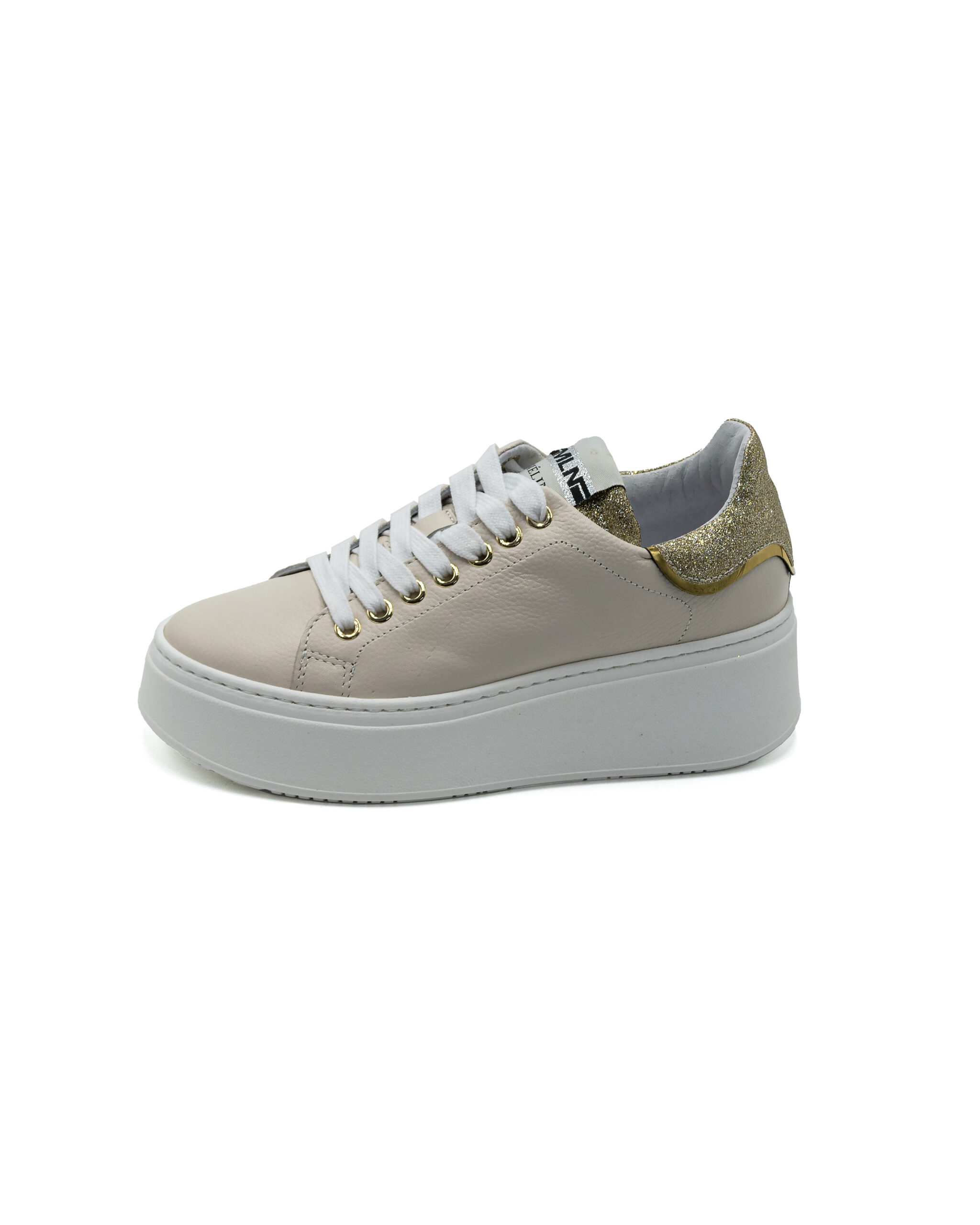 (image for) Sneakers Méliné rosa cipria con inserto glitterato oro posteriore