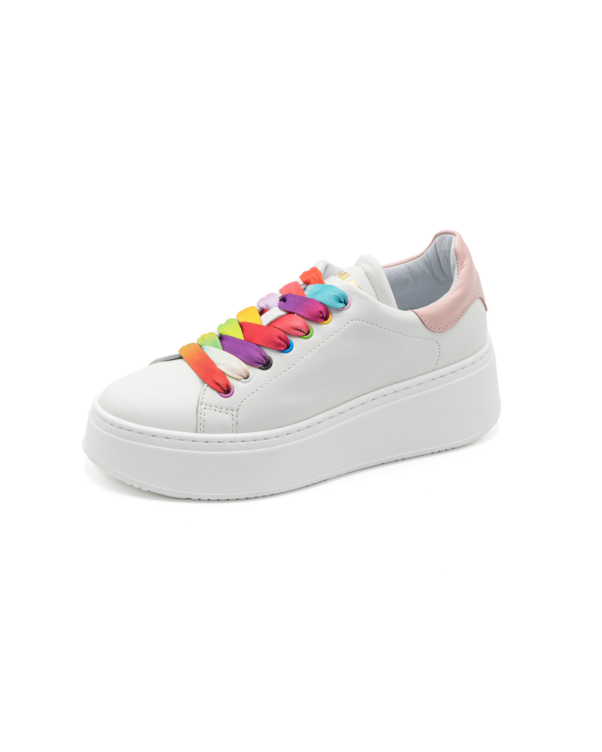 (image for) Sneakers Méliné bianche con lacci multicolore fluo