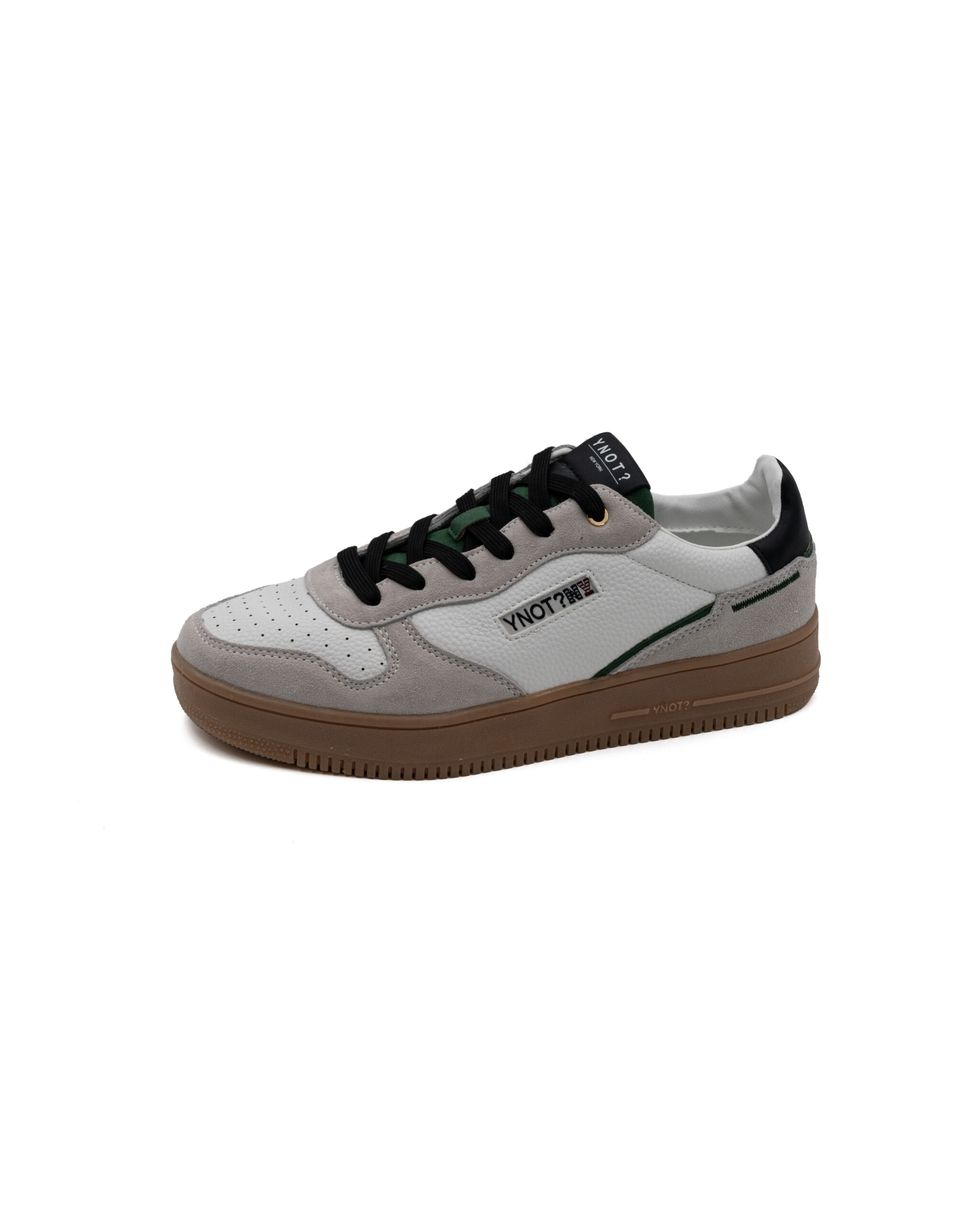 (image for) Sneakers Yn?t New York bianche con banda beige e inserti colorati
