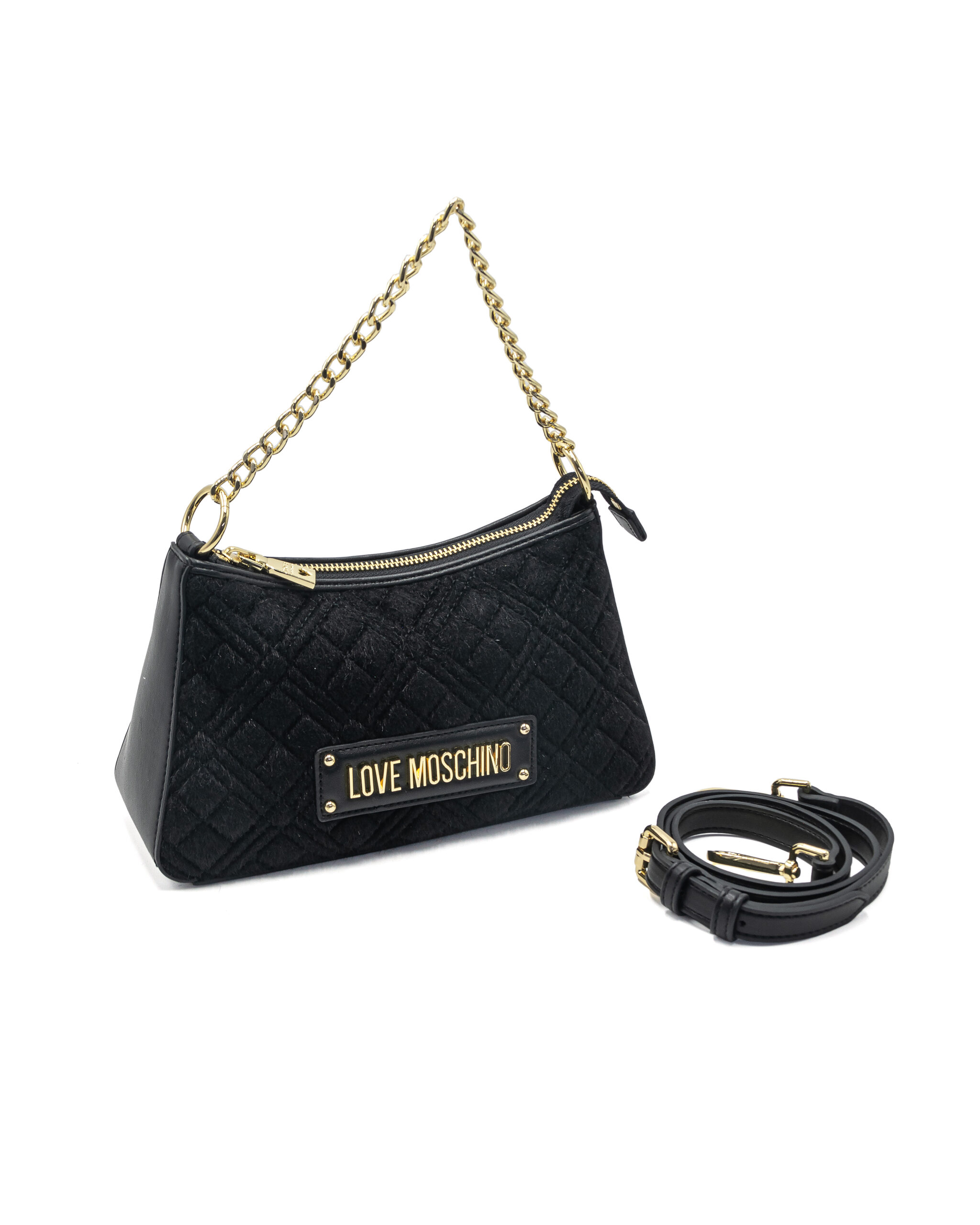 Borsa hobo piccola Love Moschino quilted scamosciata 