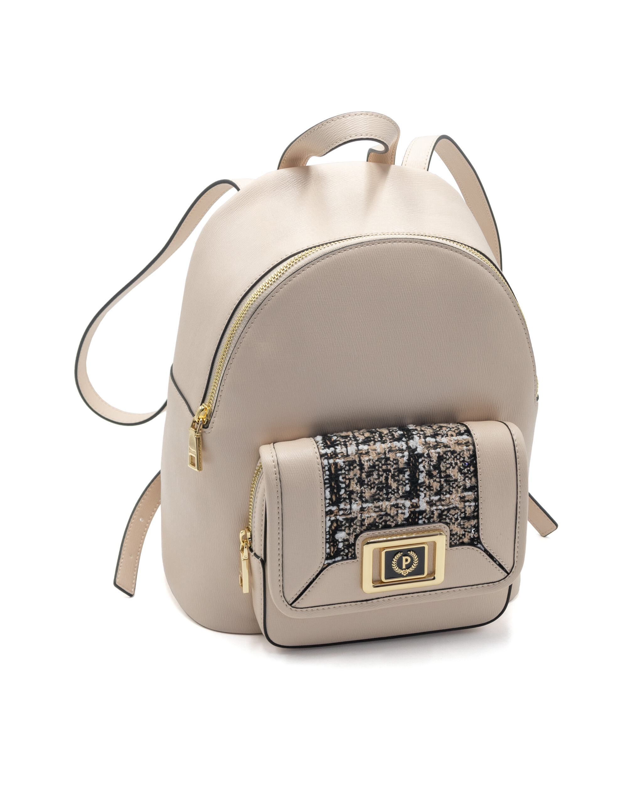 Zaino Pollini Snow con inserto in tessuto boucl GUARINOBOUTIQUE