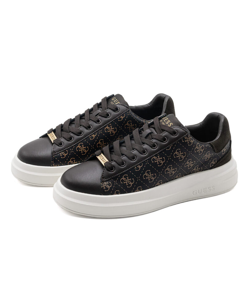 Sneakers uomo Guess Elba 4g logo con inserto scamosciato - immagine 4