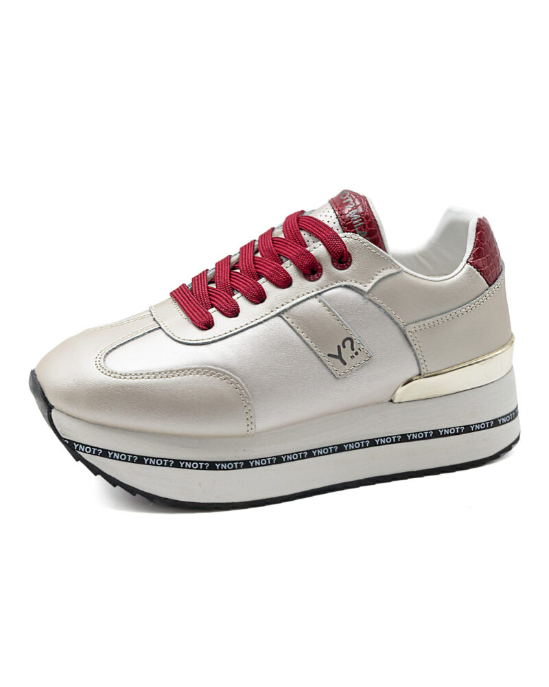 Sneakers runner Ynot platform con lacci e retro a contrasto colore