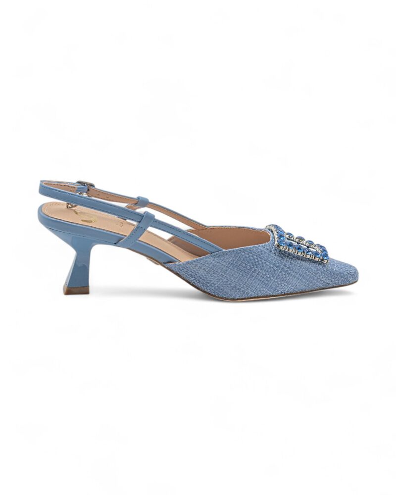 Décolleté Gold&Gold slingback con accessorio in strass - immagine 2