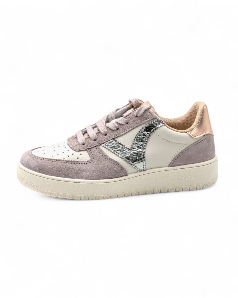 Sneakers sportive Victoria Madrid crosta di cuoio & metallo