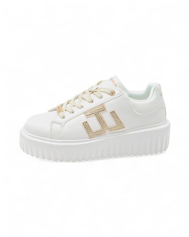 Sneakers platform Gai Mattiolo Love to love con dettagli dorati
