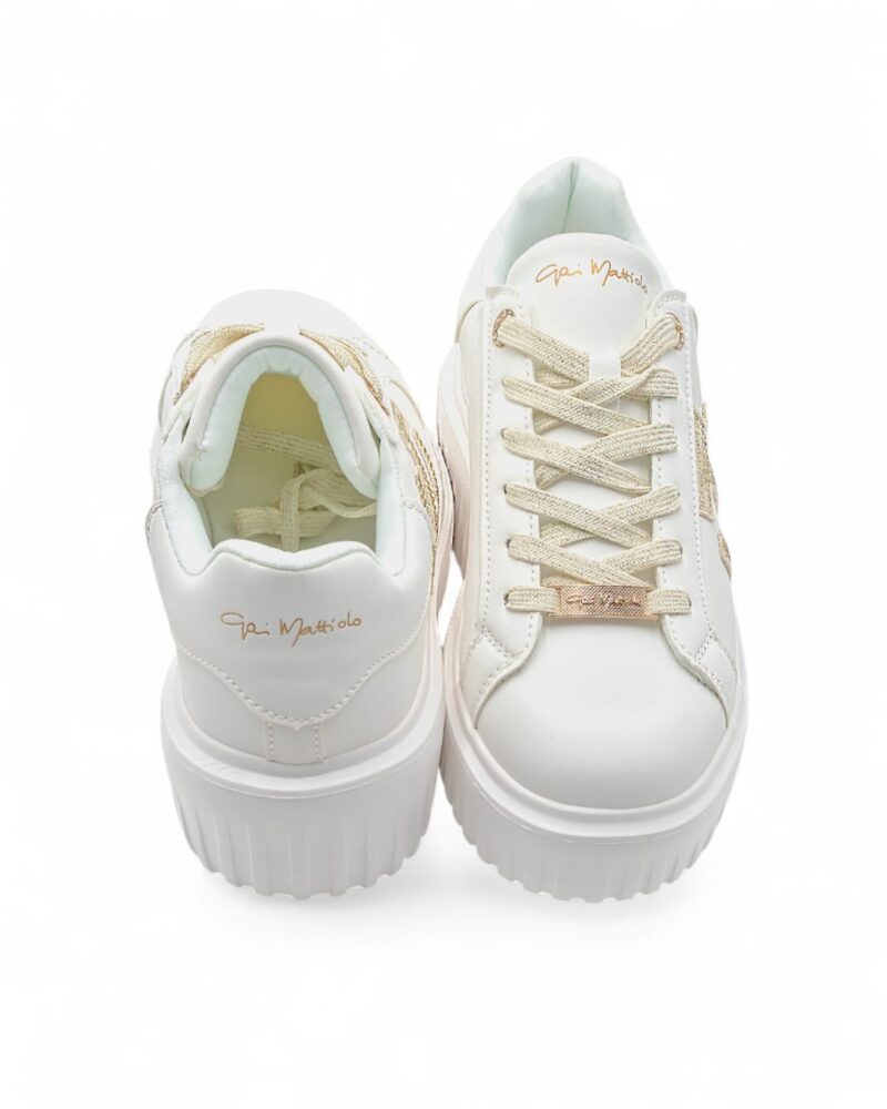 Sneakers platform Gai Mattiolo Love to love con dettagli dorati - immagine 3