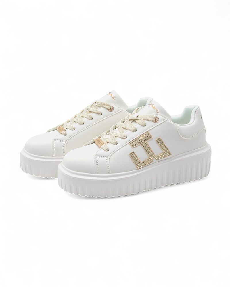 Sneakers platform Gai Mattiolo Love to love con dettagli dorati - immagine 4