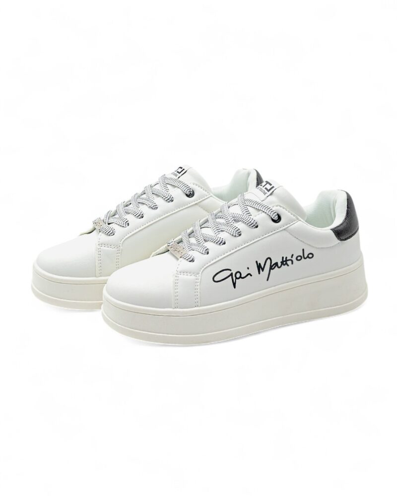 Sneakers platform Gai Mattiolo Love to love scritta logo contrasto colore - immagine 4