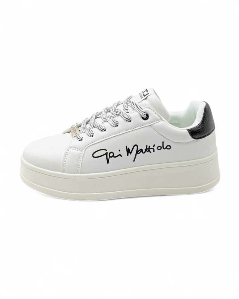 Sneakers platform Gai Mattiolo Love to love scritta logo contrasto colore