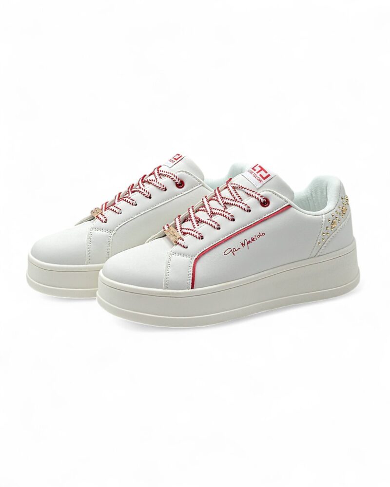 Sneakers platform Gai Mattiolo Love to love con cuoricini metallici - immagine 4