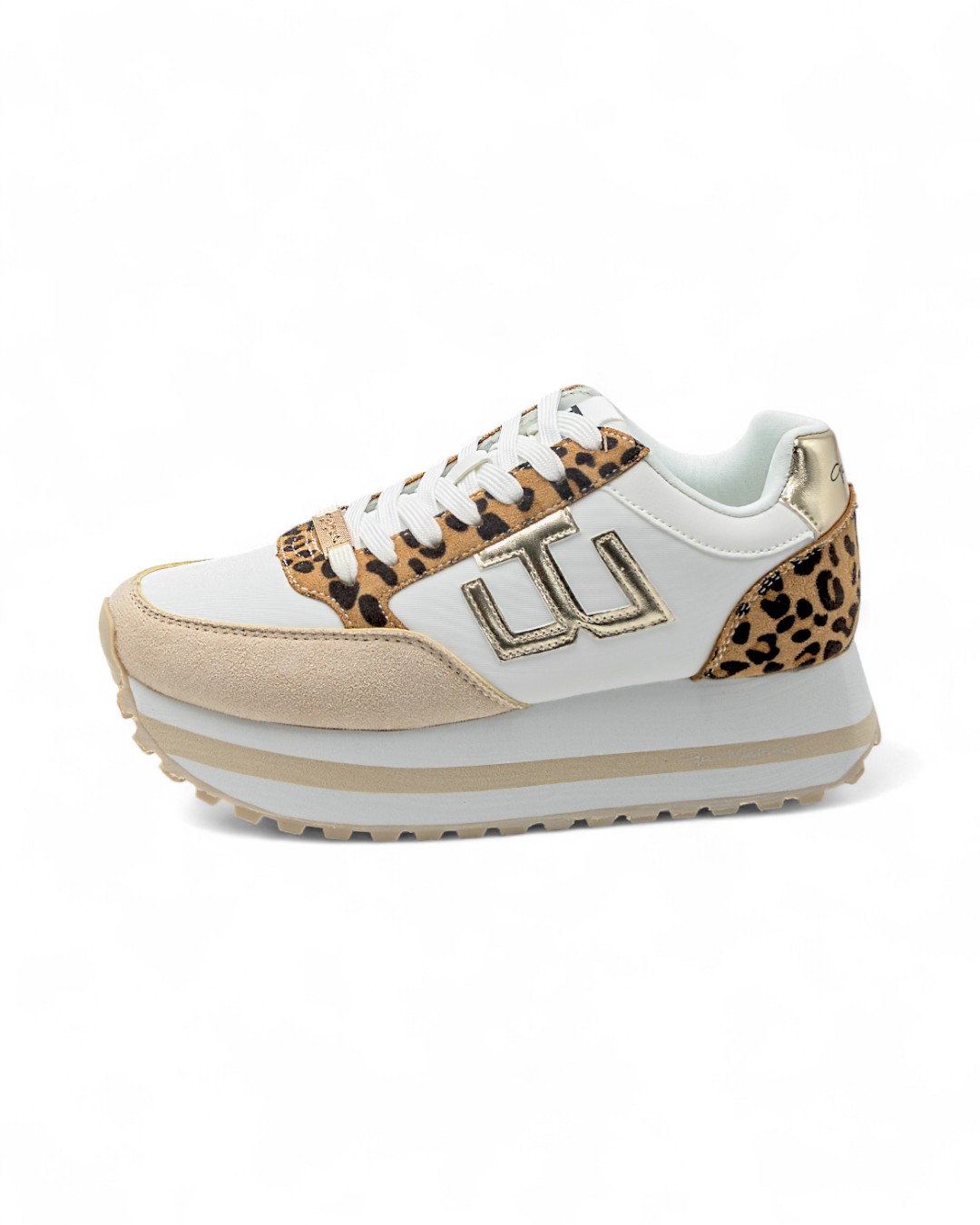 Sneakers runner Gai Mattiolo Love to love con inserti scamosciati leopardati