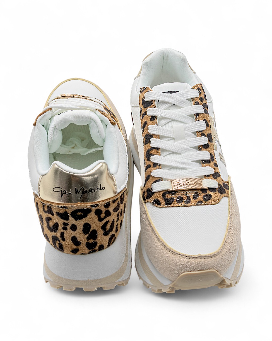 Sneakers runner Gai Mattiolo Love to love con inserti scamosciati leopardati - immagine 3