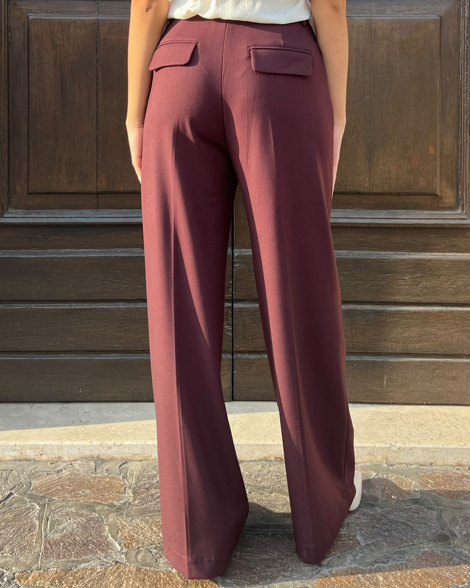 Pantalone Pink Pepper palazzo bordeaux - immagine 2